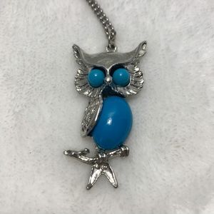 Adorable Owl Turquoise-Style Necklace